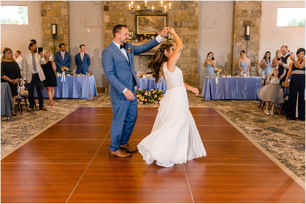 Bride and groom first dance at Columbine Country Club