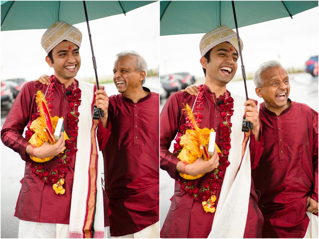 Groom outside at The Hindu Temple and Cultural Center of the Rockies