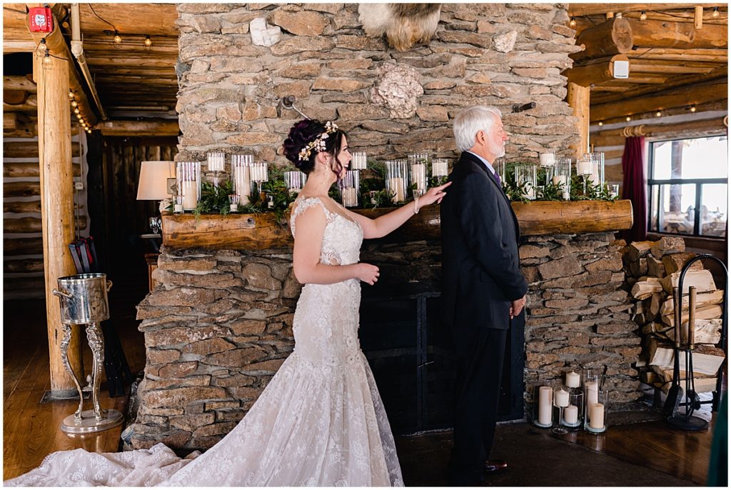First look with Bride and her dad at Keystone Ranch