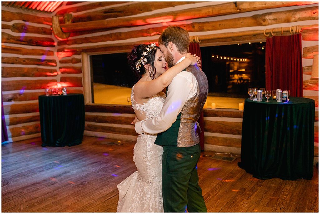 Bride and groom dancing at Keystone Ranch