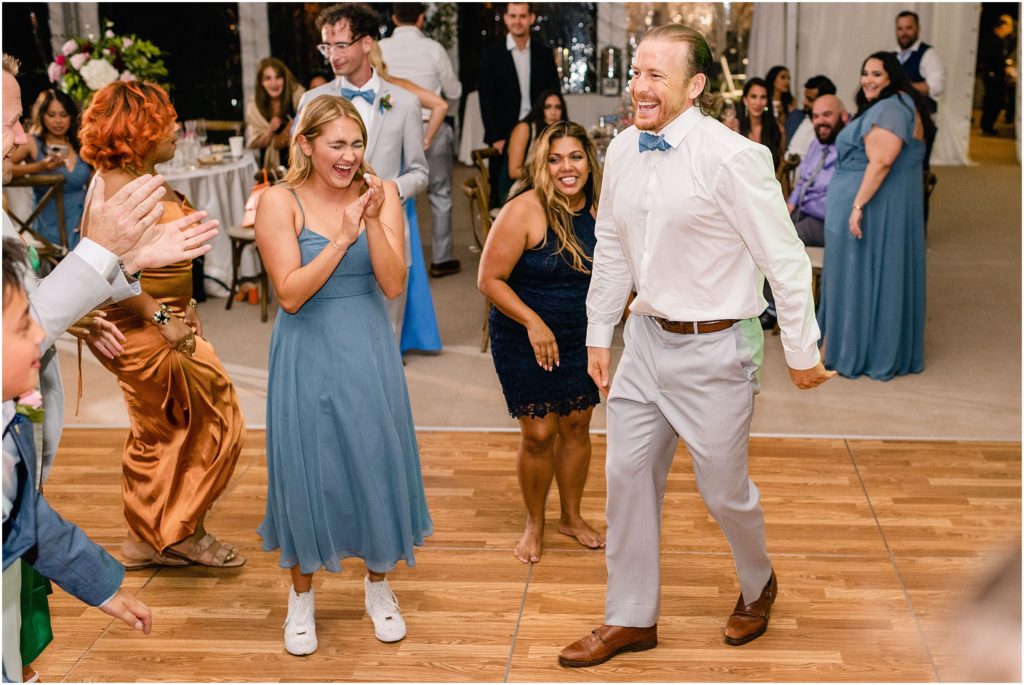 Open dancing wedding reception at Flying Diamond Ranch in Steamboat Springs