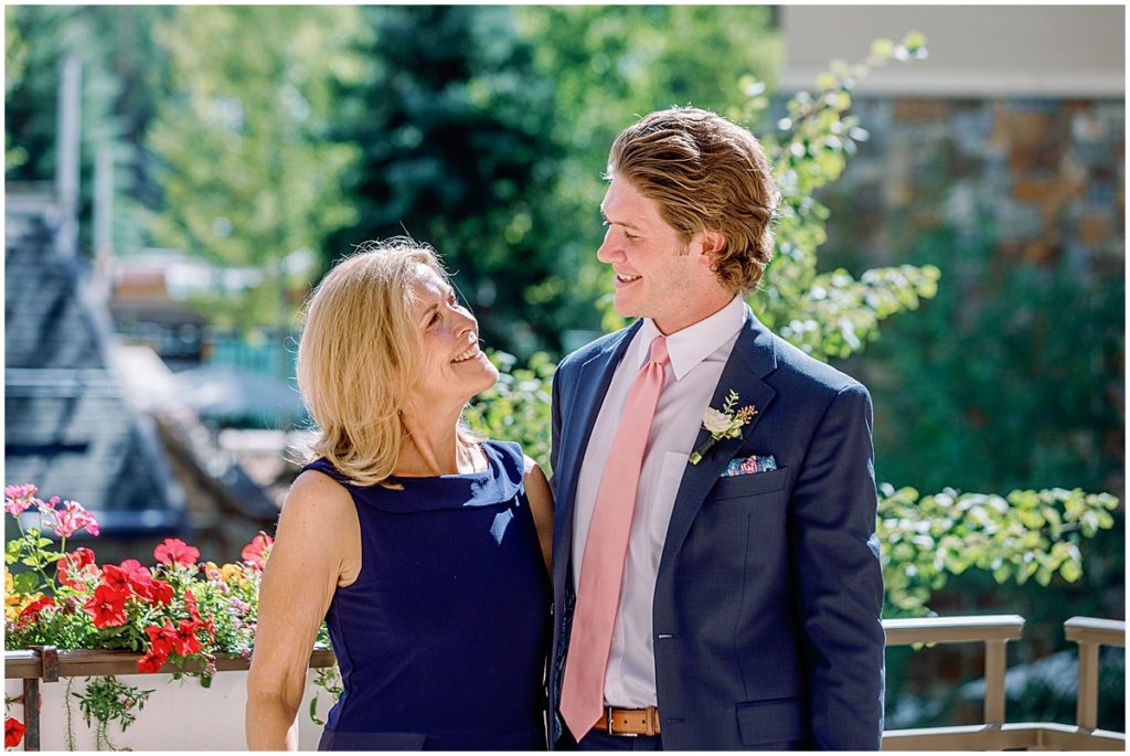 Groom and mom at Four Seasons Vail.