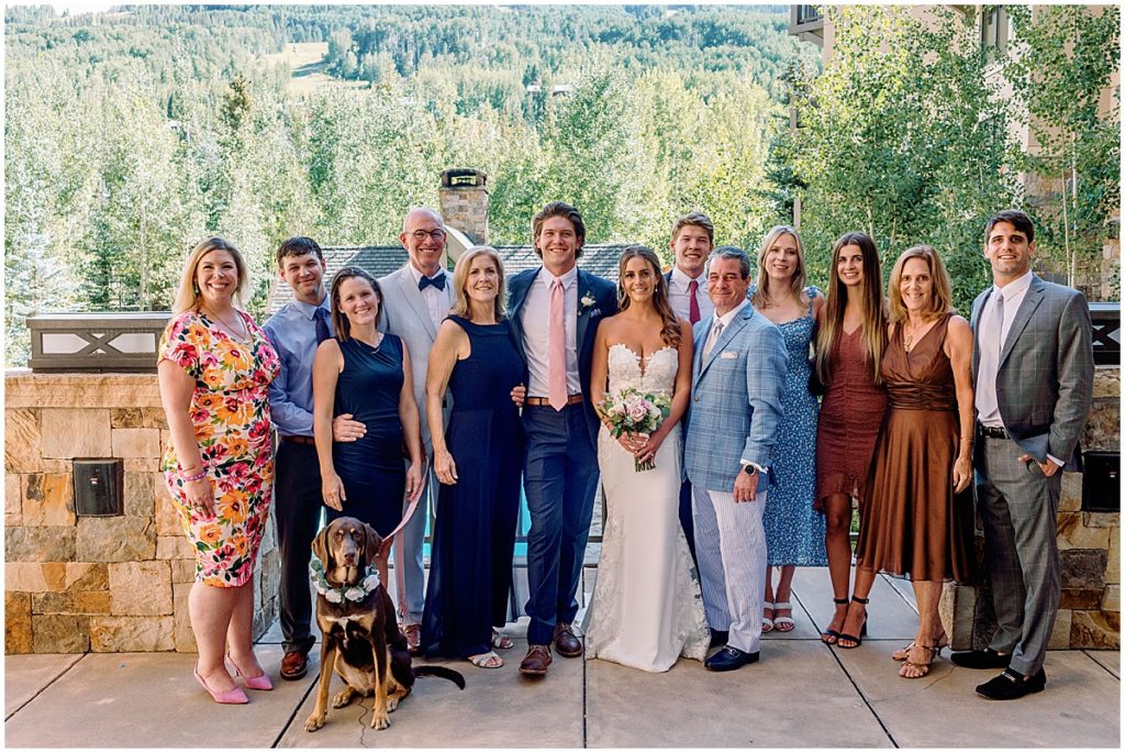 Family with bride and groom at Four Seasons Vail.