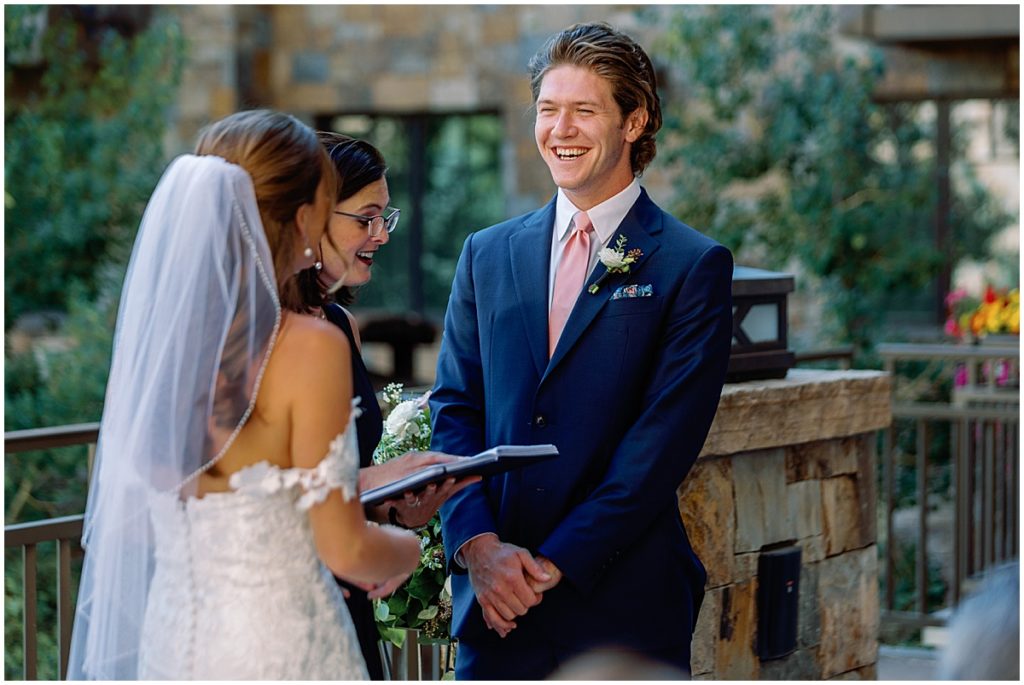 Bride and groom at Four Seasons Vail.