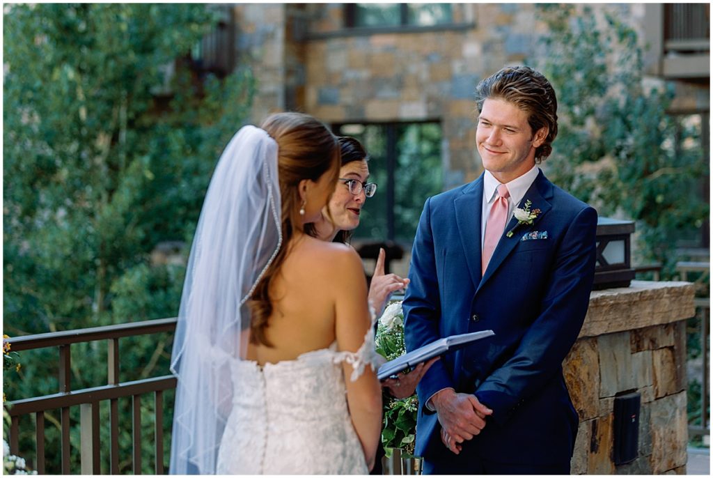 Bride and groom at Four Seasons Vail.