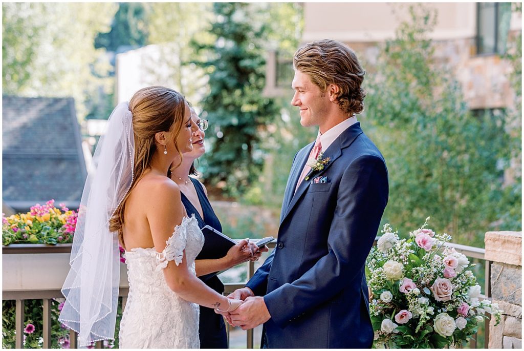 Bride and groom at Four Seasons Vail.