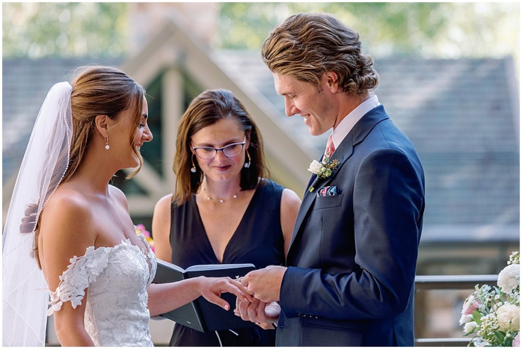 Bride and groom at Four Seasons Vail with Elevate Wedding Officiant.