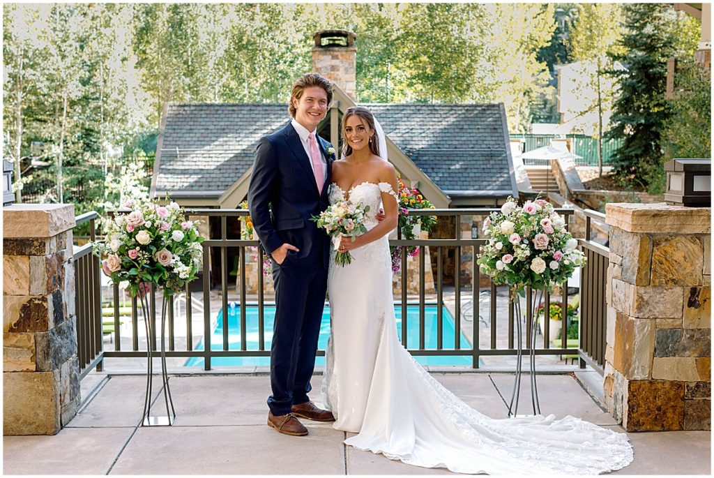 Bride and groom at Four Seasons Vail.