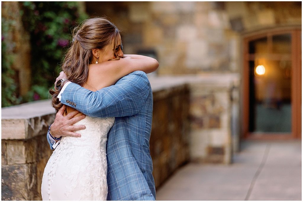 Father and bride outside for first dance at Four Seasons Vail.