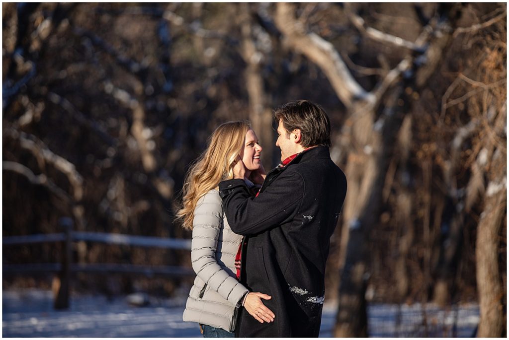 Winter engagement session at Garden of the Gods