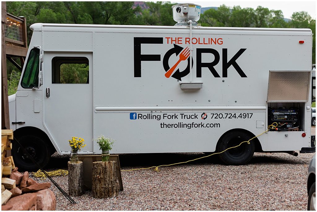 Catering provided by The Rolling Fork for wedding at 7 Castles Ranch