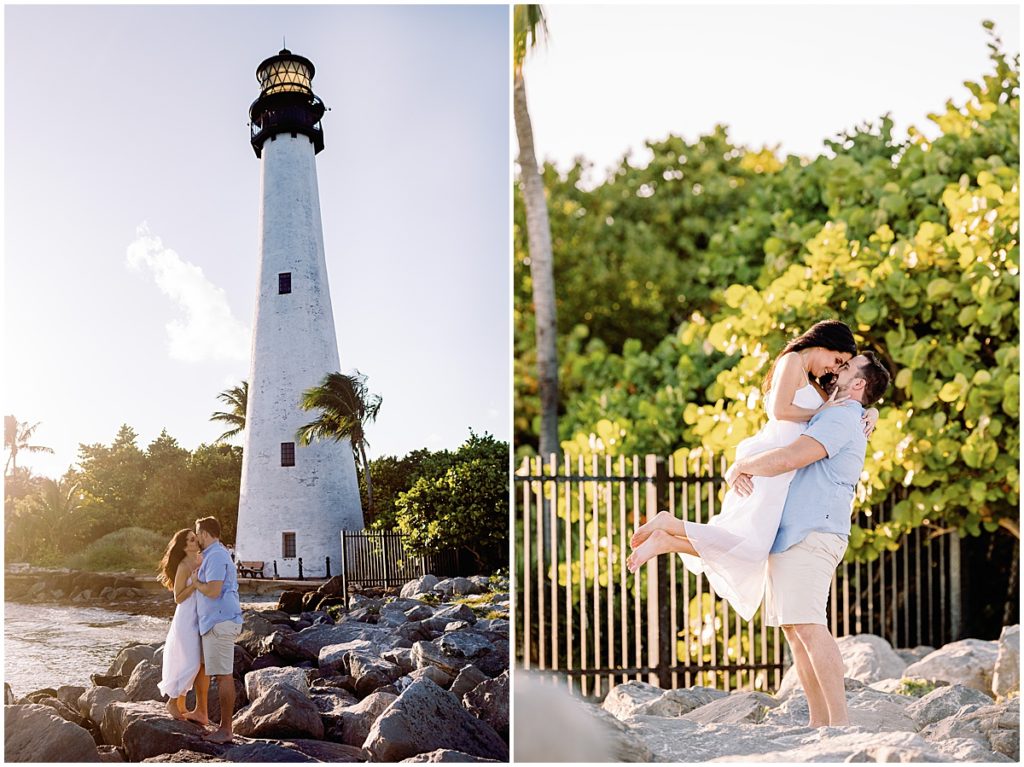 Miami Beach lighthouse engagement session