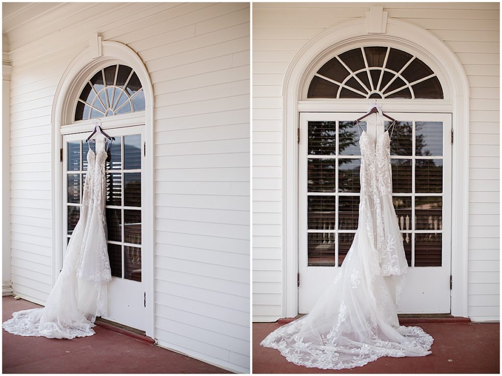 Wedding dress from Town and Country Bridal at the Stanley Hotel in Estes Park