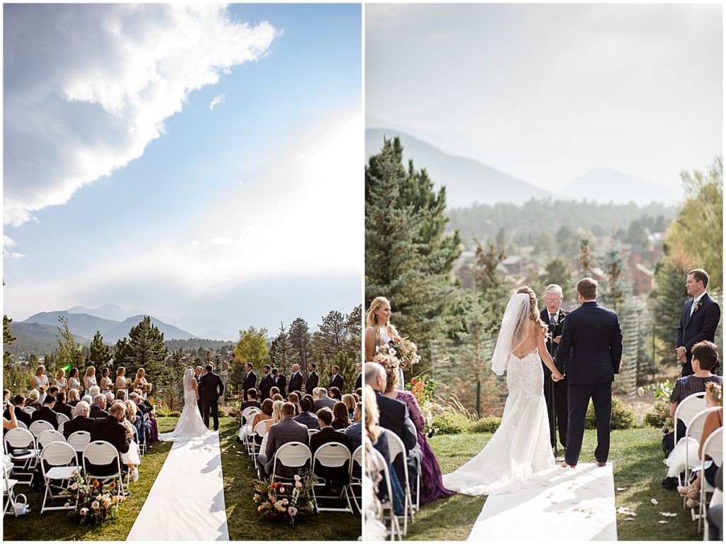 Wedding ceremony at the Stanley Hotel in Estes Park