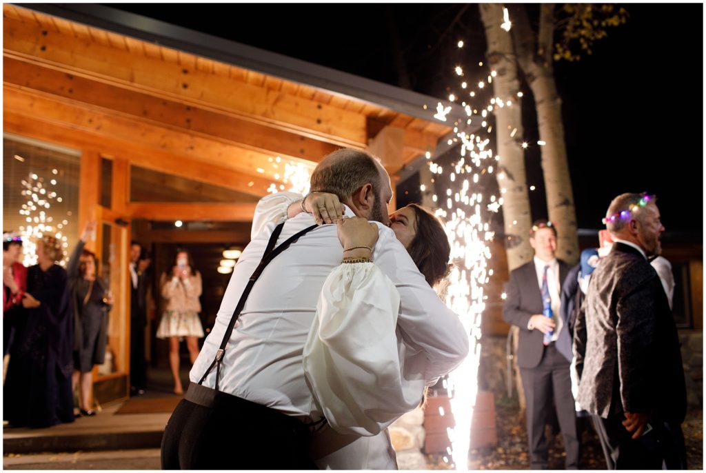 Grand exit at Keystone Ranch with sparklers