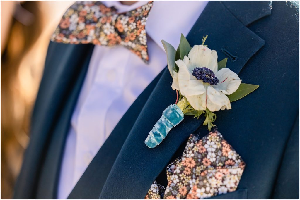 Grooms suit from Indochino.  Boutonniere designed by Plum Sage Flowers.
