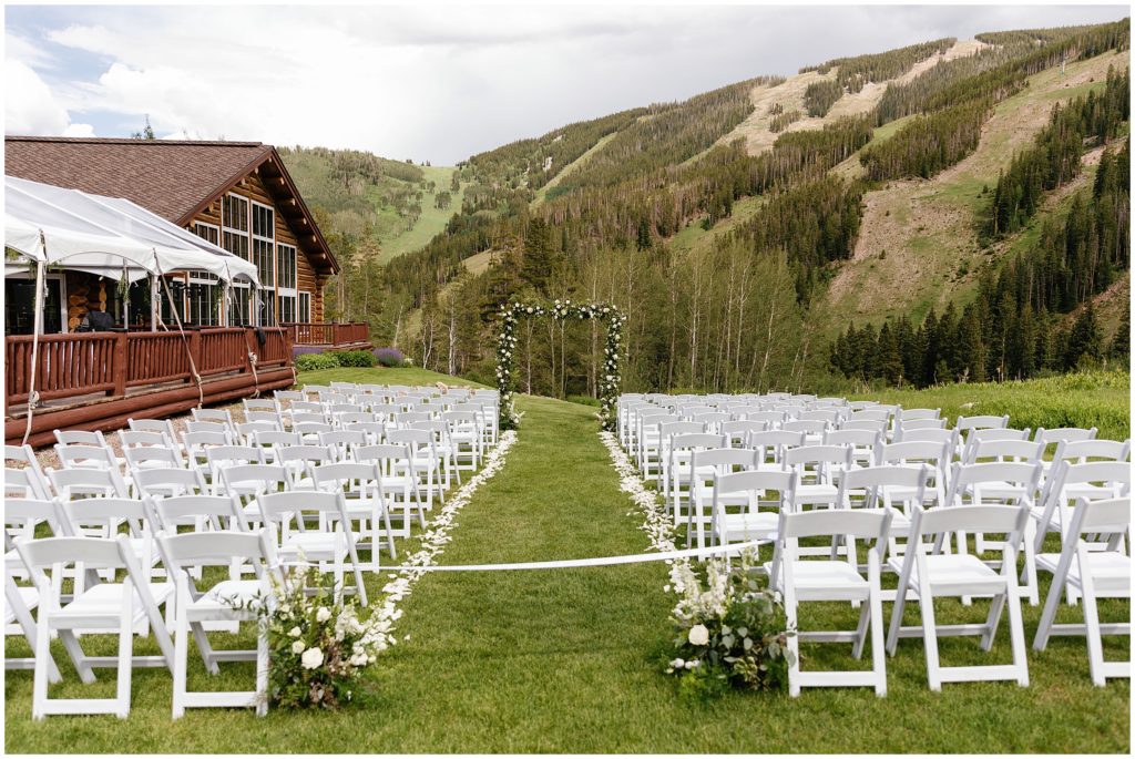 Wedding ceremony spot at Beano's Cabin