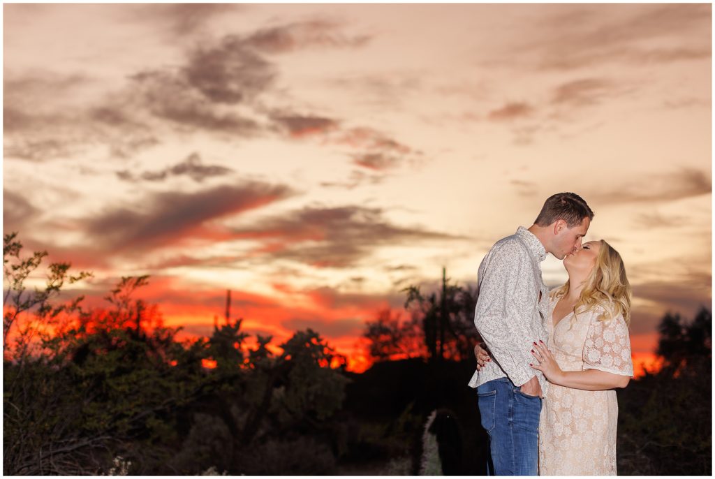 Engagement session in Phoenix Arizona during sunset