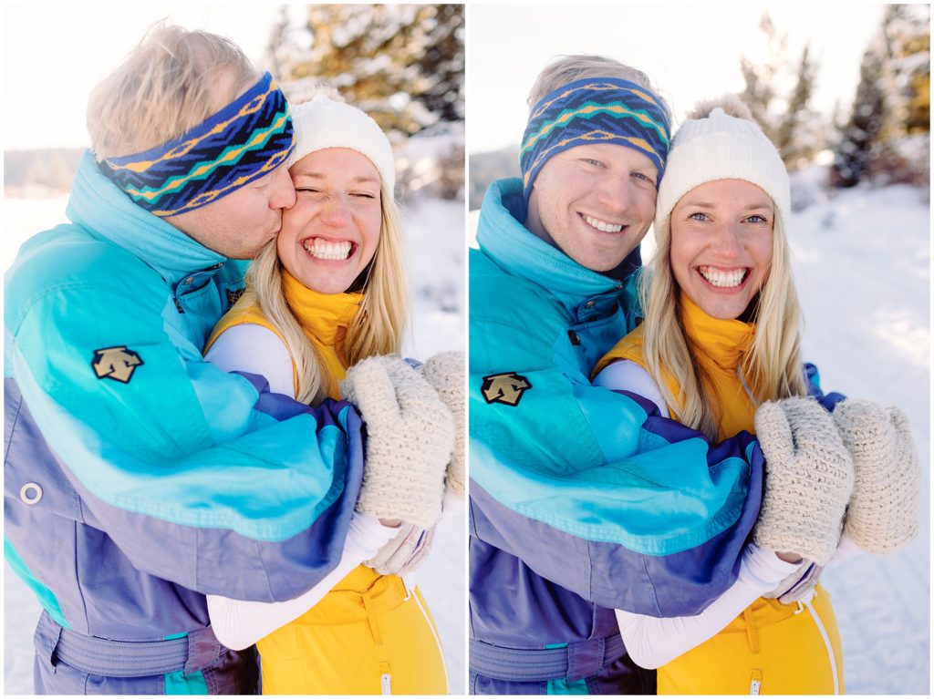 Winter snow engagement session in Vail