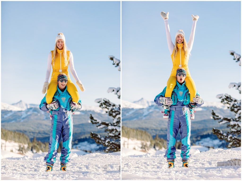 Winter snow engagement session in Vail