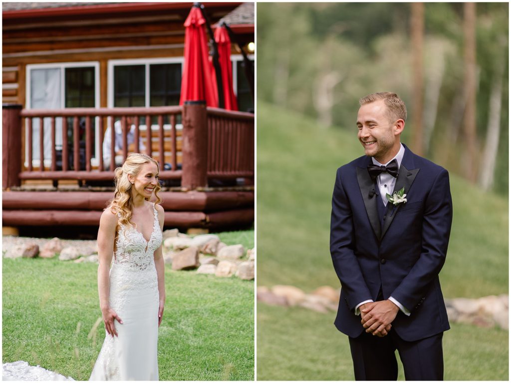 Bride and groom first look