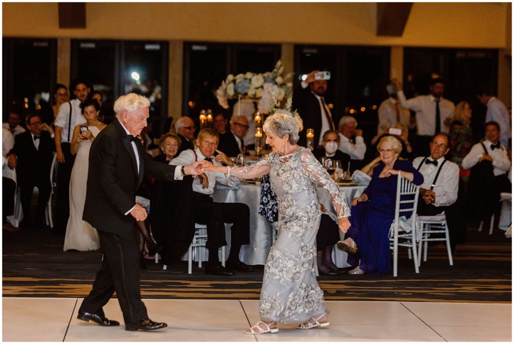 Grandparents dancing during wedding reception at park Hyatt beaver creek