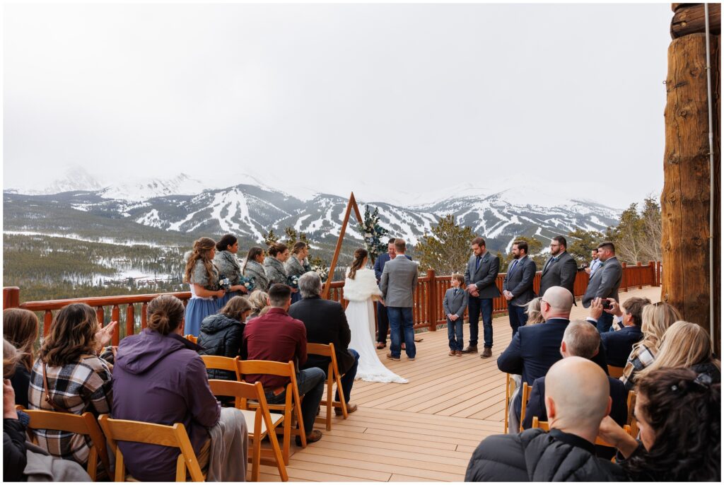 View of mountains in Breckenridge during ceremony