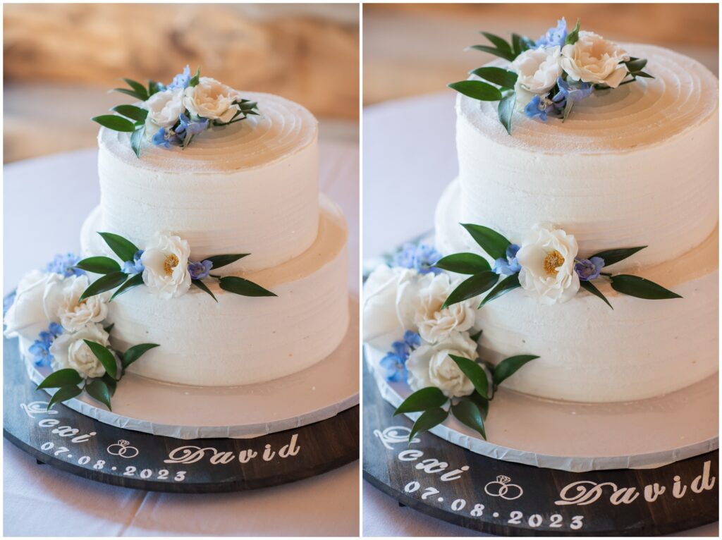 Wedding cake designed by Colorado Marketplace and Bakery