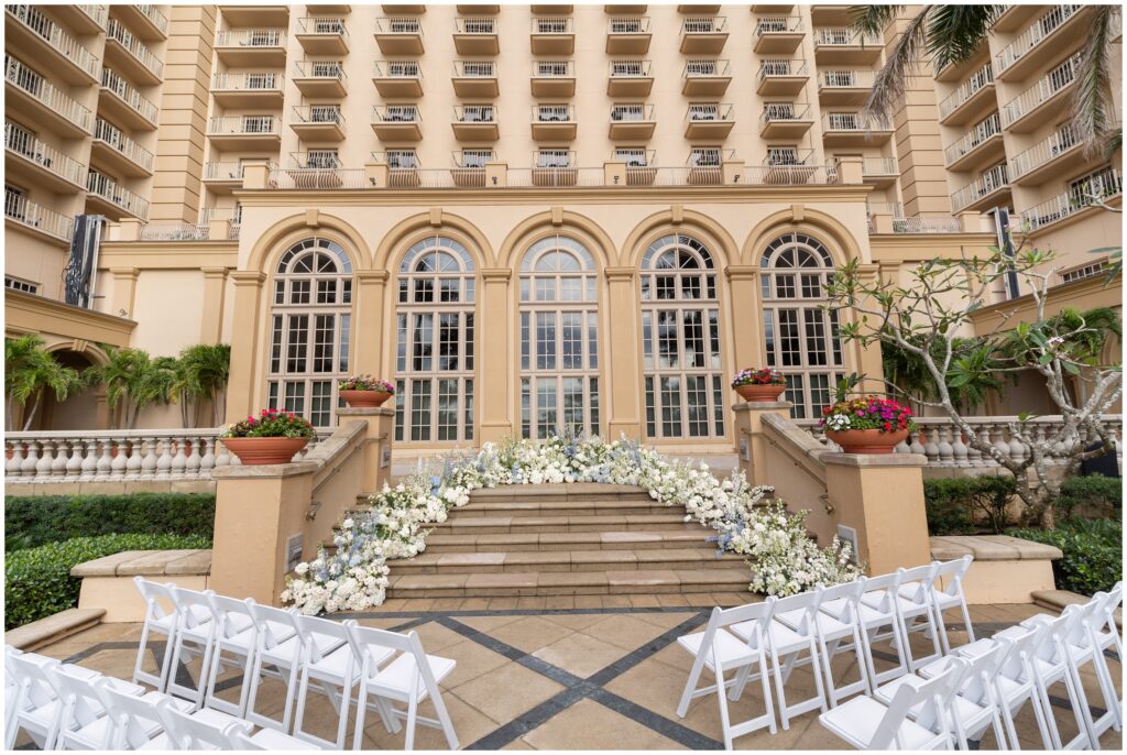 Ceremony spot outside in back Ritz Carlton in Naples