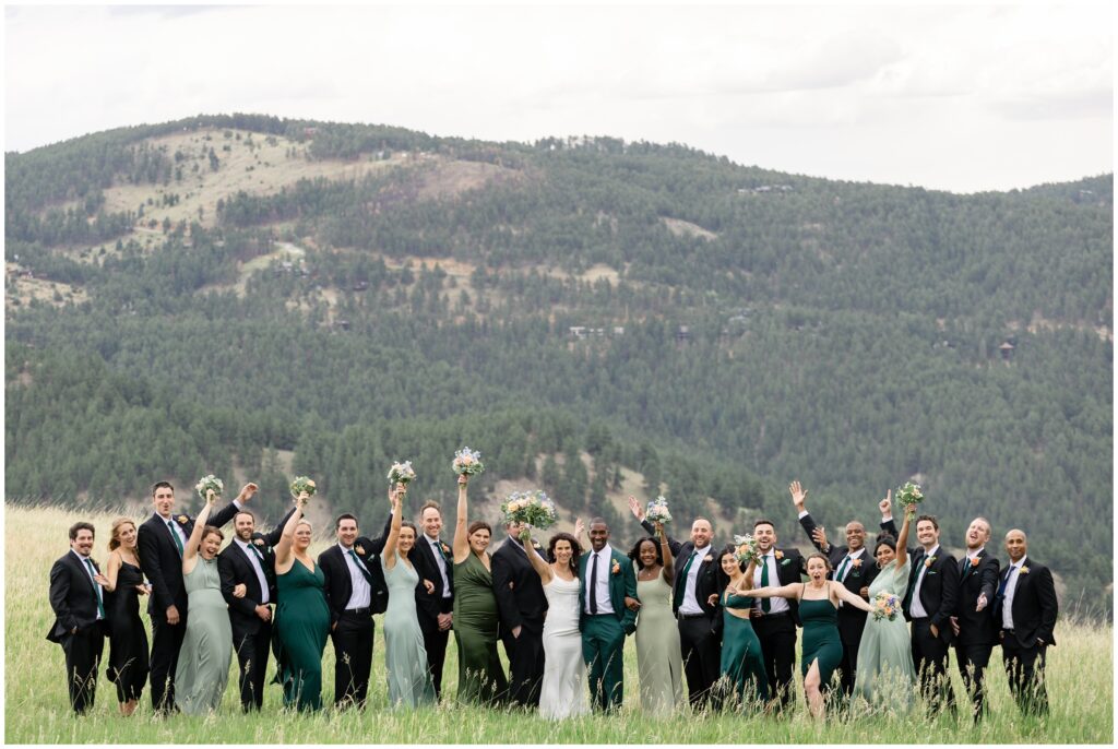 Bridal party outside at Boulder Creek by Wedgewood