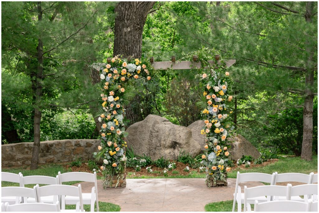 Floral arch decorated by Belle Terre Floral at Boulder Creek by Wedgewood