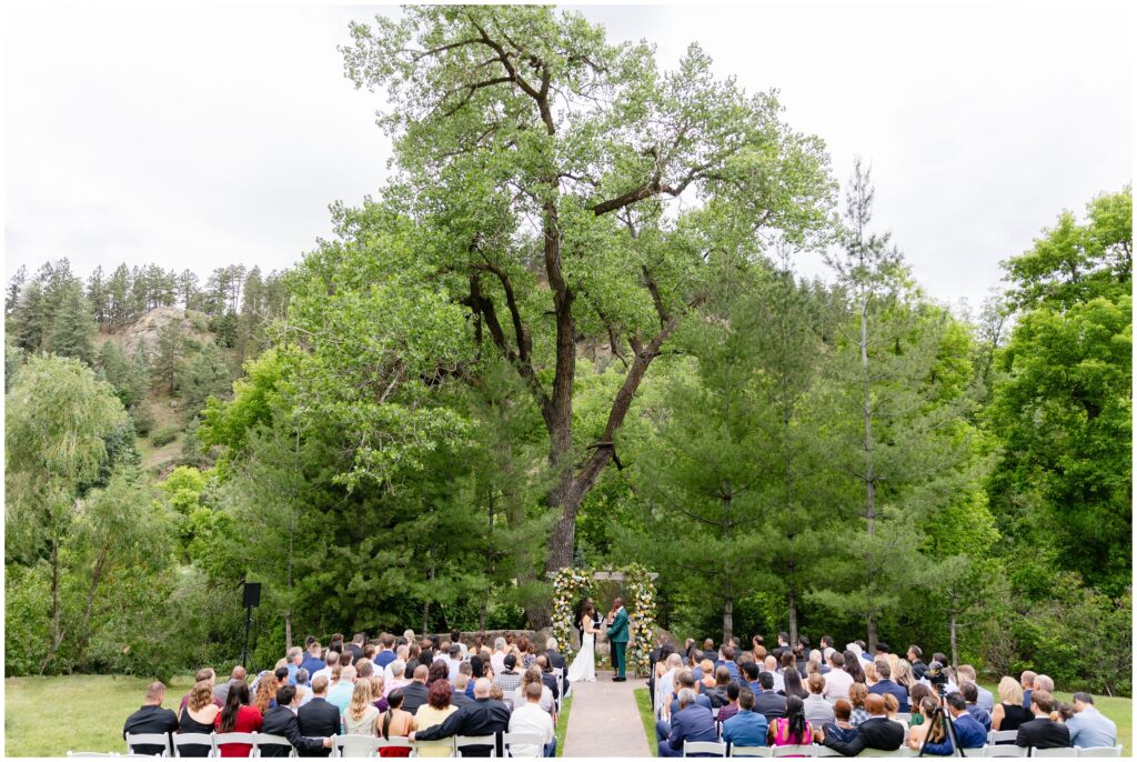 Wedding guests seated viewing ceremony at Boulder Creek by Wedgewood