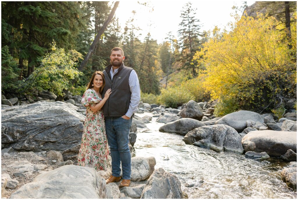 Engagement session in Fish Creek Falls Steamboat Springs