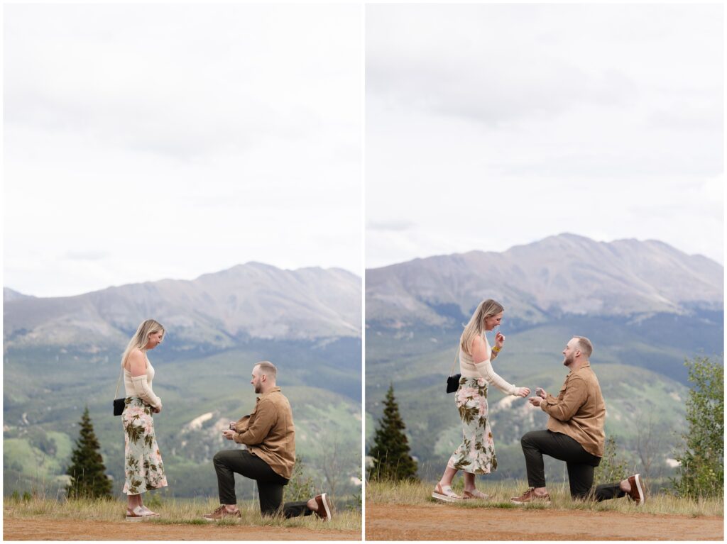 Proposal on mountain top in Breckenridge