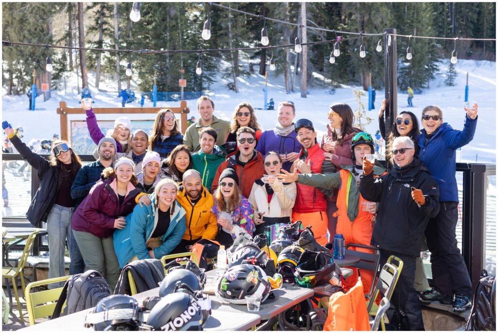 Couple celebrates with family and friends for their Breckenridge ski proposal