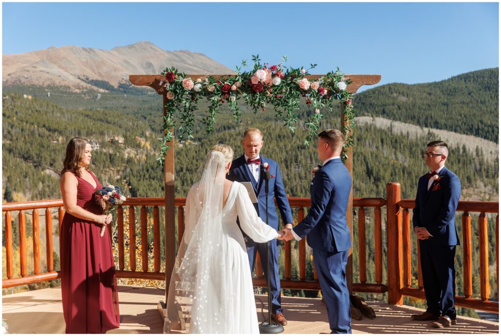 Wedding ceremony on deck The Lodge at Breckenridge