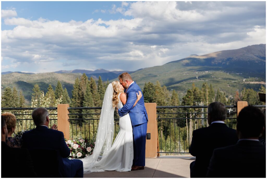 Bride and groom kiss at end of ceremony