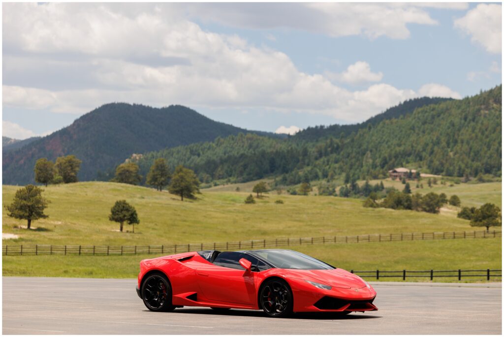 Lamborghini parked at Spruce Mountain 