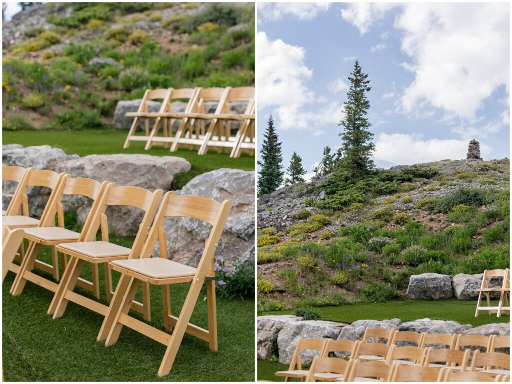 Arranged seats for wedding ceremony