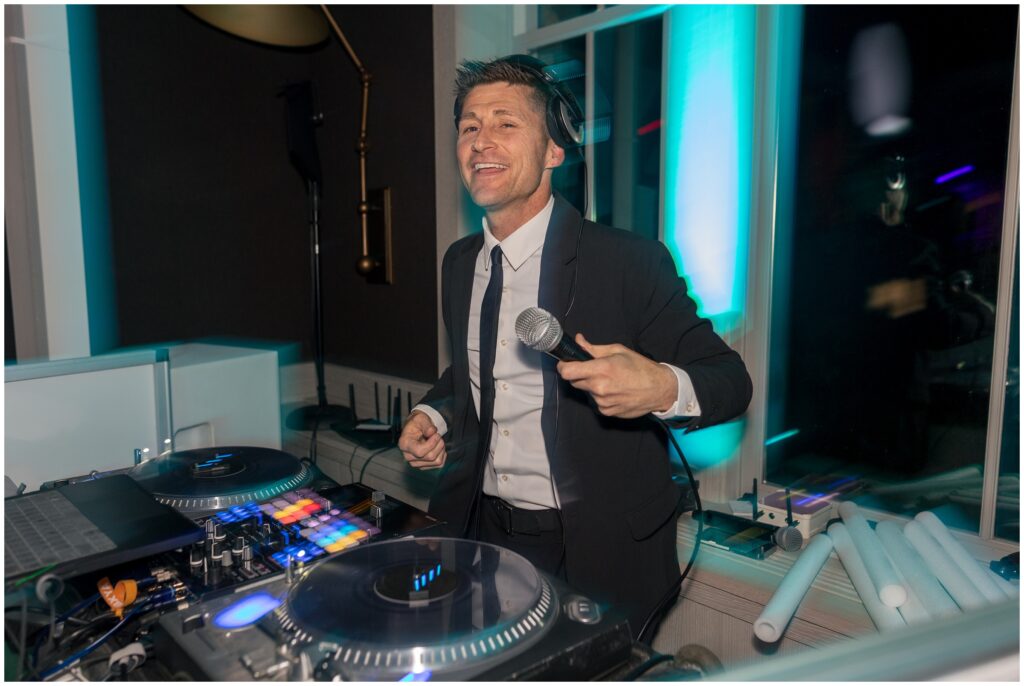 DJ playing music at Aspen Mountain Club