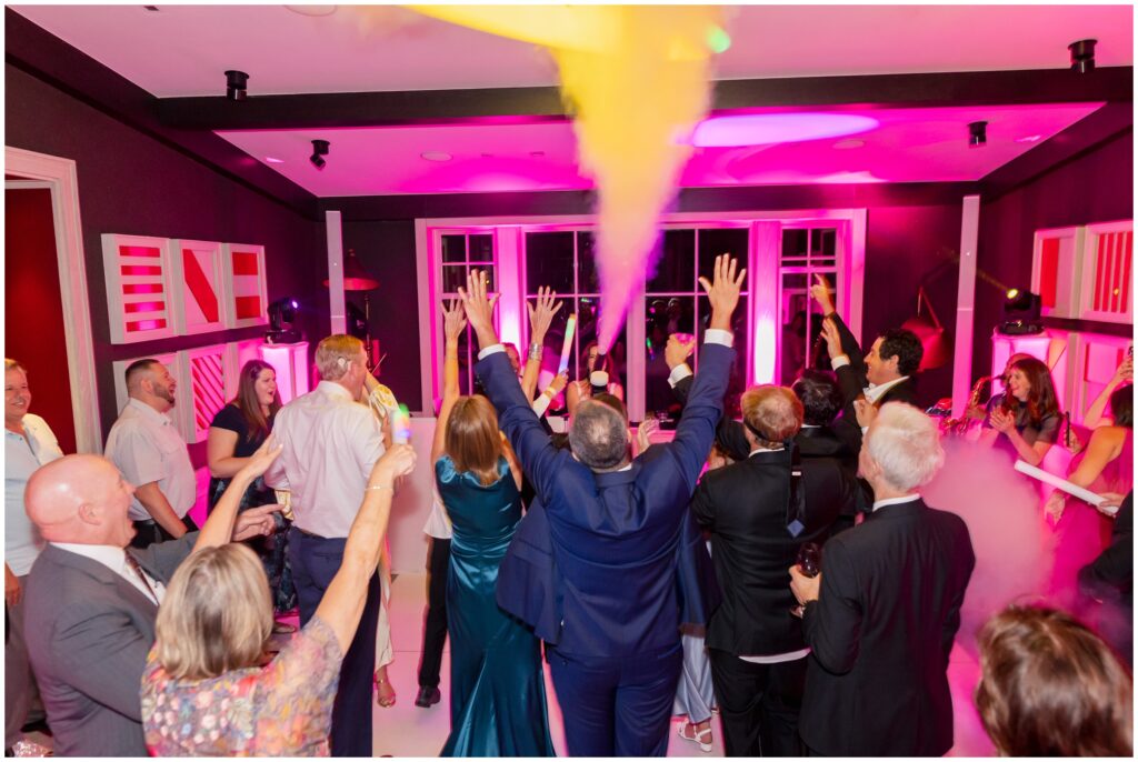 Guests dancing during open dancing at Aspen Mountain Club