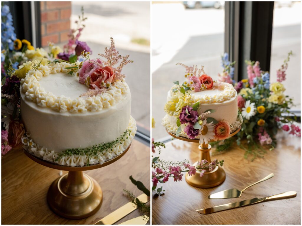 Wedding cake for reception at Table 79 in Steamboat Springs