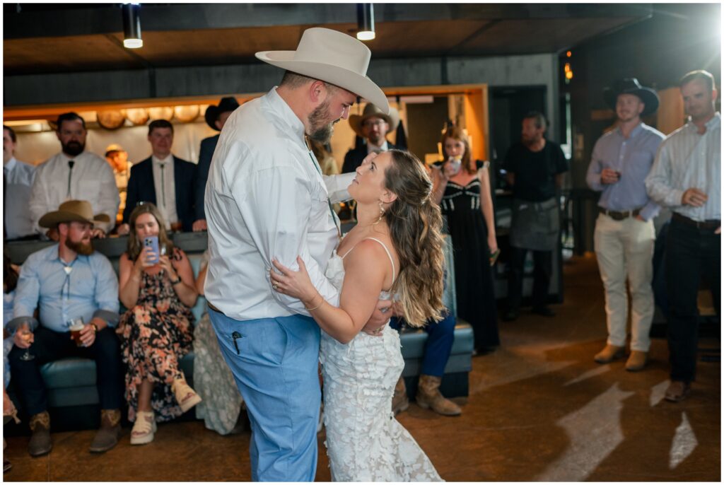 Bride and groom first danceat Table 79 in Steamboat Springs