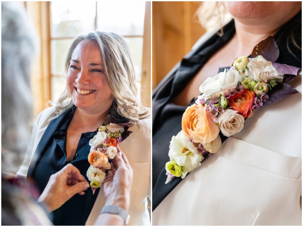Bride with floral bouquet designed by garden of eden
