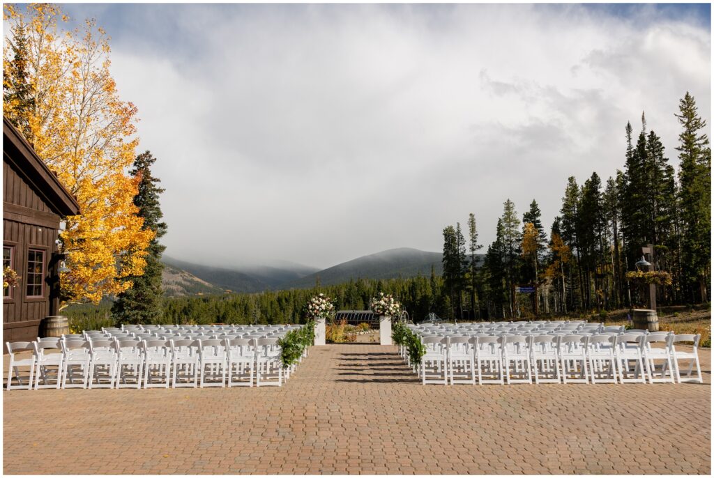 wedding ceremony chairs set out at ten mile station