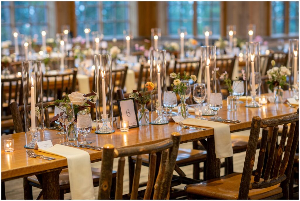 Reception table in at ten mile station