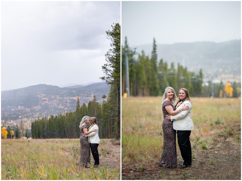 brides foreheads touching at ten mile station