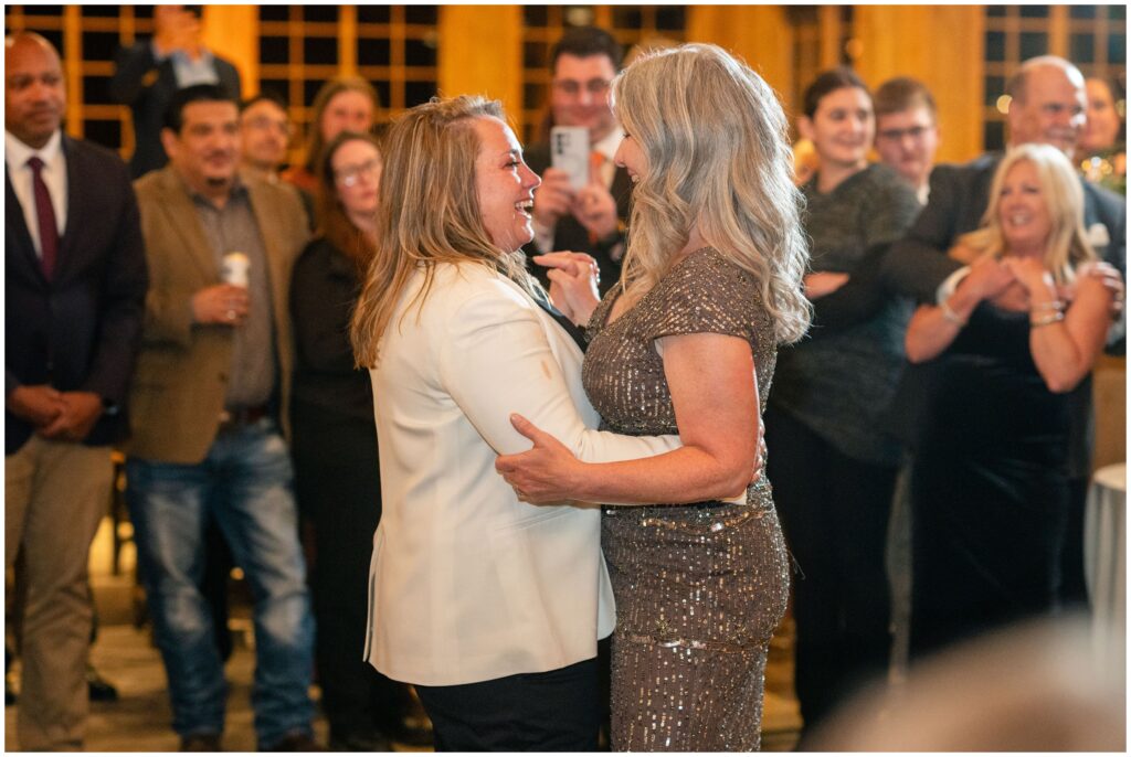 brides laughing during first dance at ten mile station